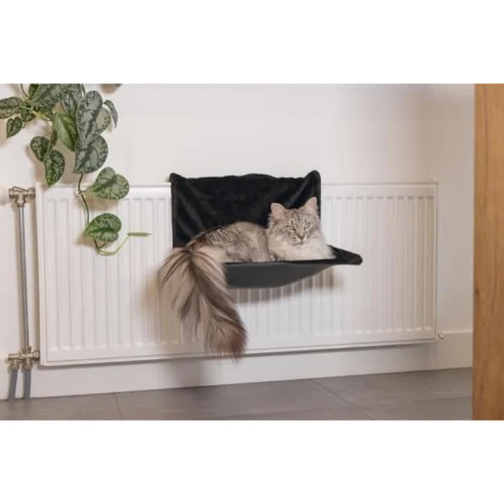 Beeztees Tierbett Hängematte Sleepy schwarz, Plüschbezug für extra weiches Liegegefühl – Bild 6