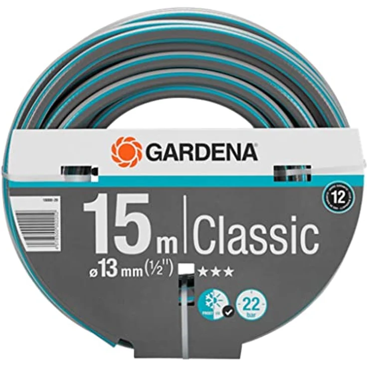 GARDENA 18000 Gartenschlauch Classic 1-2 Zoll, 15 m, Grau, 35,6 x 35,6 x 10,2 cm, Sortiert – Bild 2