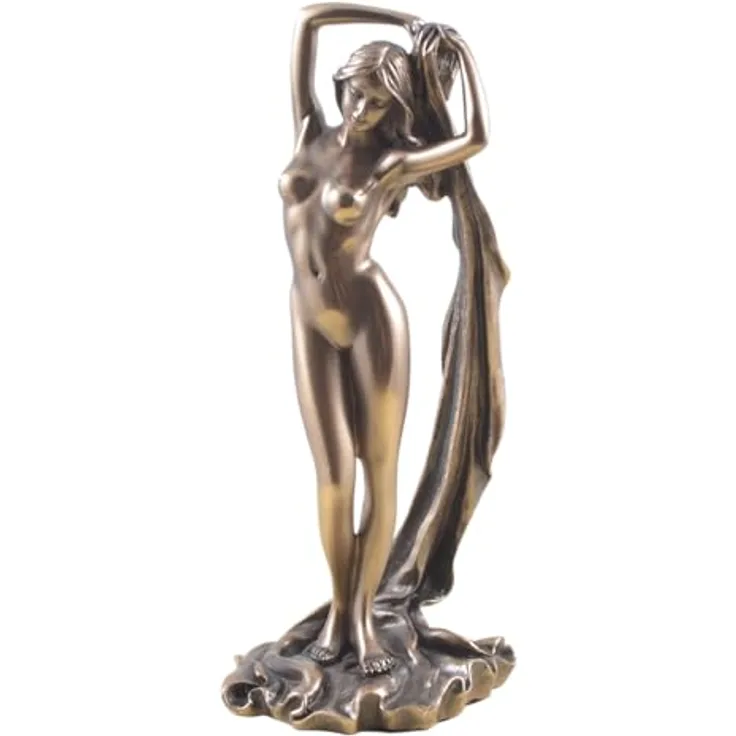 Weiblicher Akt Frau hält ihr Tuch über den Kopf Figur Skulptur