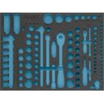 Hazet 2-Komponenten Weichschaum-Einlage für Art.Nr. 163-369/104, unbestückt, 519 x 392 mm, Ordnungssystem Größe 3/3+