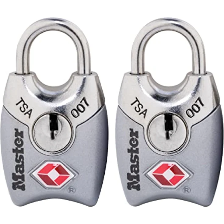 Master Lock 4689T TSA zugelassenes Schloss mit Schlüssel, 2 Stück, Farben können variieren – Bild 1