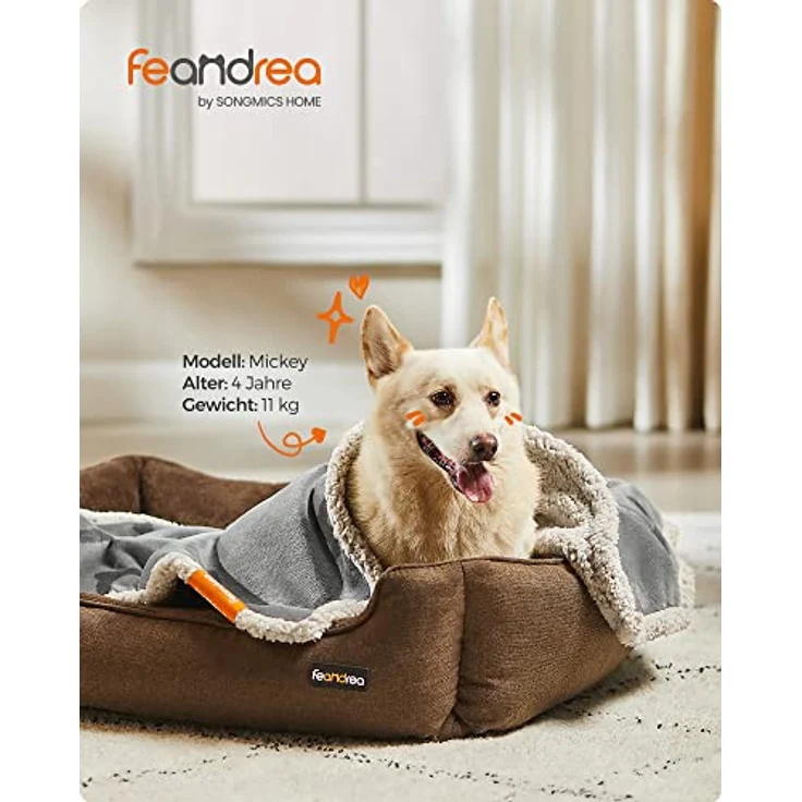Feandrea wasserdichte Hundedecke, Sherpa Fleece Haustier Decke für Miniaturhunde und kleine Hunde, Katzen, maschinenwaschbar, grau – Bild 2