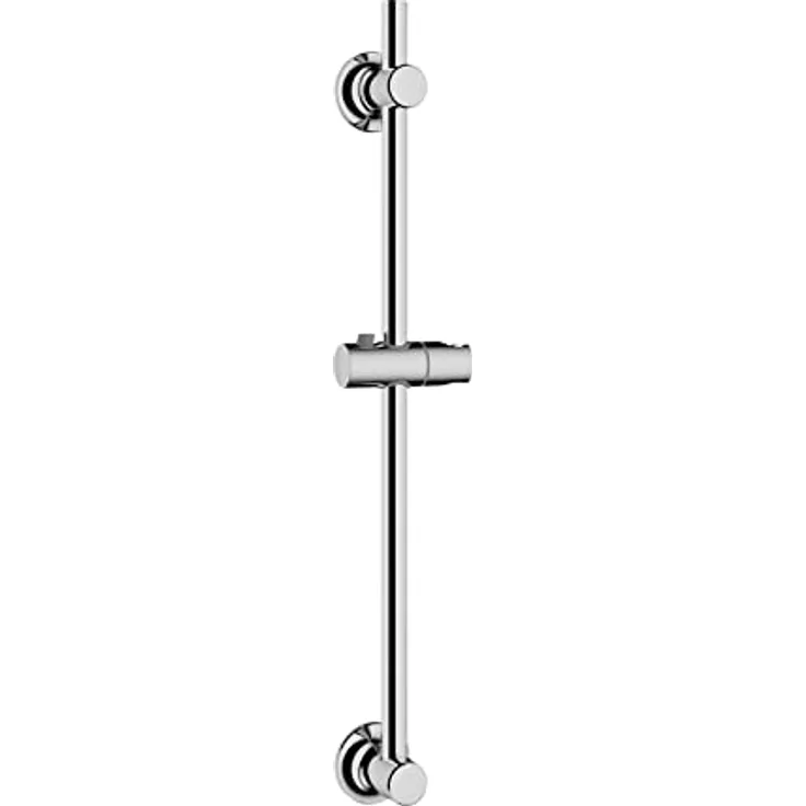 WENKO Duschstange ohne Bohren, Brausestange zur Befestigung mit Spezial-Klebepad, aus rostfreiem Edelstahl mit Halterung für Handbrausen, verschiebbarer Wandhalter, (B/T x H): Ø 2,2 x 70 cm, Chrom