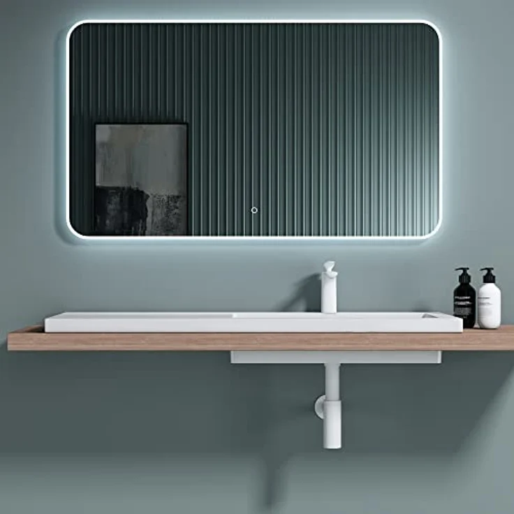 doporro Design Einbauwaschbecken 120x46x13,5 cm Col820R aus Gussmarmor Waschbecken Waschtisch Handwaschbecken – Bild 3