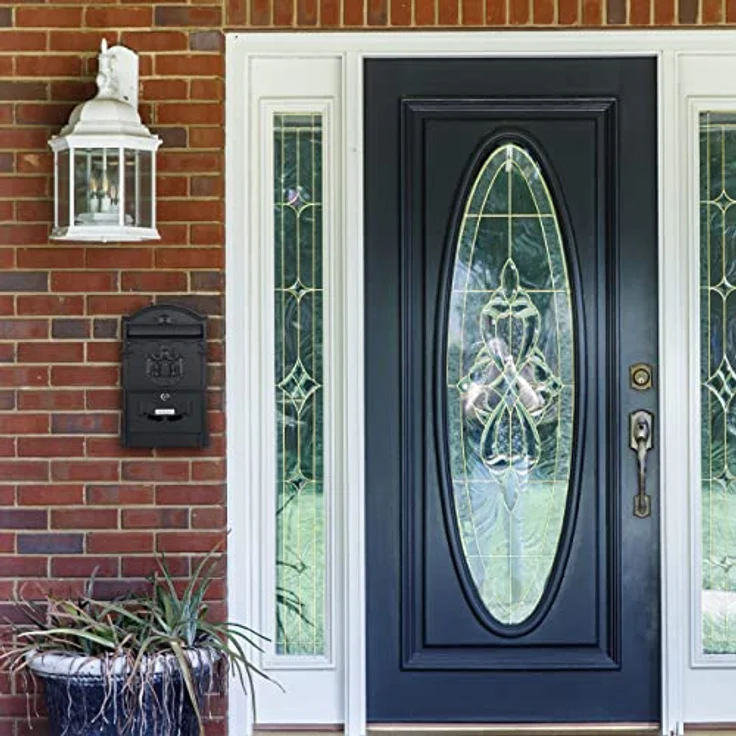 Relaxdays Briefkasten antik, nostalgischer Wand Postkasten mit Sichtfenster, HBT: 41 x 25,5 x 9 cm, Stahl & Alu, schwarz, 10038925 – Bild 2