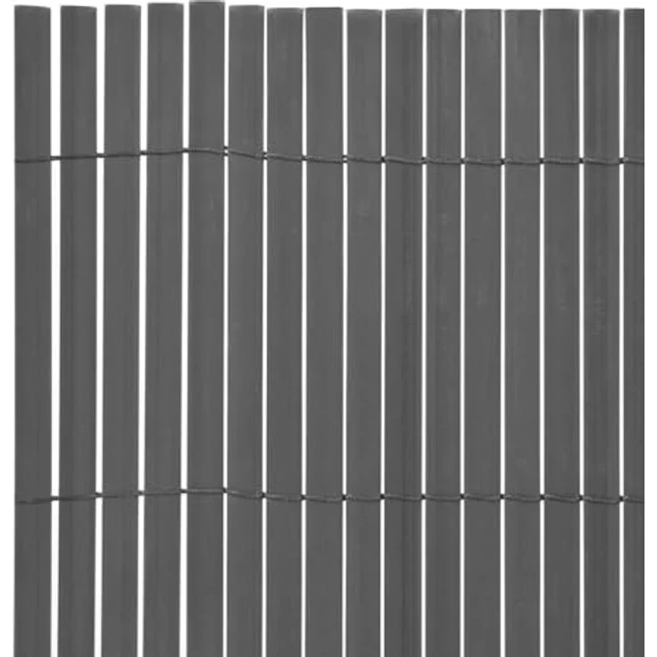 vidaXL Gartenzaun Doppelseitig PVC, 150 x 500 cm, grau, witterungsbeständig und anpassbar – Bild 3