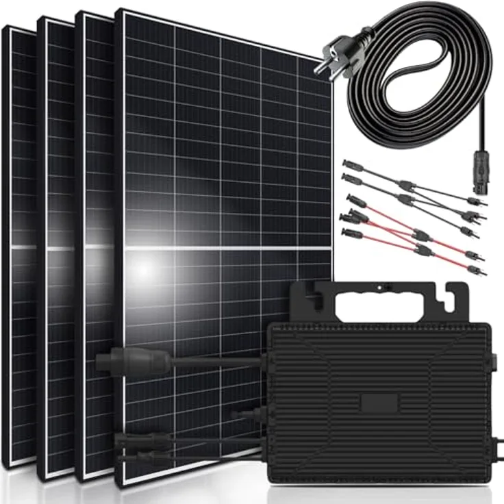 SUNNIVA® Balkonkraftwerk 1700/800W Solaranlage mit 800W Astro Energy Wechselrichter, WIFI Bluetooth, 4 x 425W Solarmodule, PV