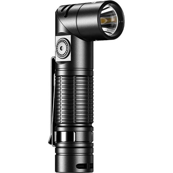 Superfire G19-S, Taschenlampe aus schlagfestem Aluminium, wasserfest, mit 90° verstellbarem Kopf und magnetischer Spitze
