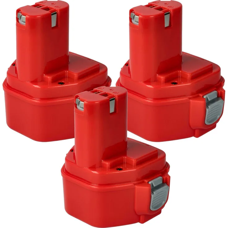 vhbw 3x Akku Ersatz für Klauke RA4, RA5, RA3, NiMH Werkzeugakku, 3000 mAh, 12 V