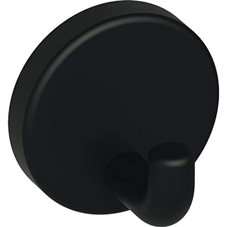 HEWI 801.90B010 Mantelhaken, Polyamid tiefschwarz, Ø 40 mm, Tiefe 30 mm, matt – Bild 1