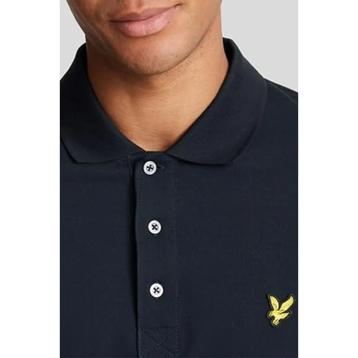 Lyle & Scott Poloshirt Basic Herren, Pique Baumwolle, entspannte Passform, klassischer Look, Adler-Logo, schwarz – Bild 3