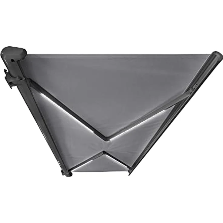 HOME DELUXE - LED Vollkassettenmarkise ELOS - Anthrazit, 500 x 300 cm - inkl. Wind- und Sonnensensor, Fernbedienung, Handkurbel, Montagematerial I Terrassenüberdachung Sonnenschutz Windschutz – Bild 3