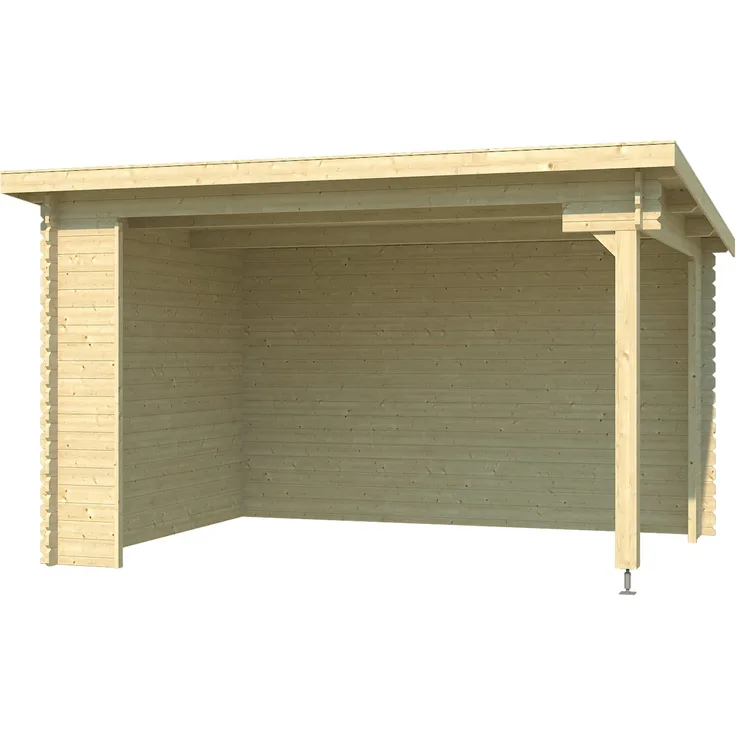 LASITA MAJA Gartenhaus Unterstand/Lounge Buffalo 380, BxT: 400x324 cm, 28mm, Naturbelassen
