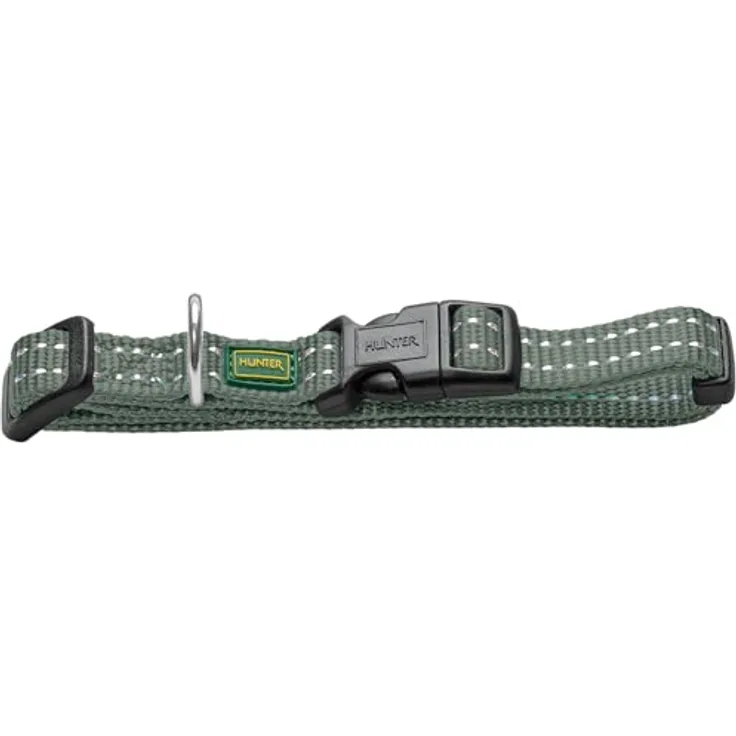 HUNTER Halsung Tripoli Vario Basic, kleine Nylon-Halsung mit Klickverschluss, oliv, Größe XXS-XS (14-20 cm)