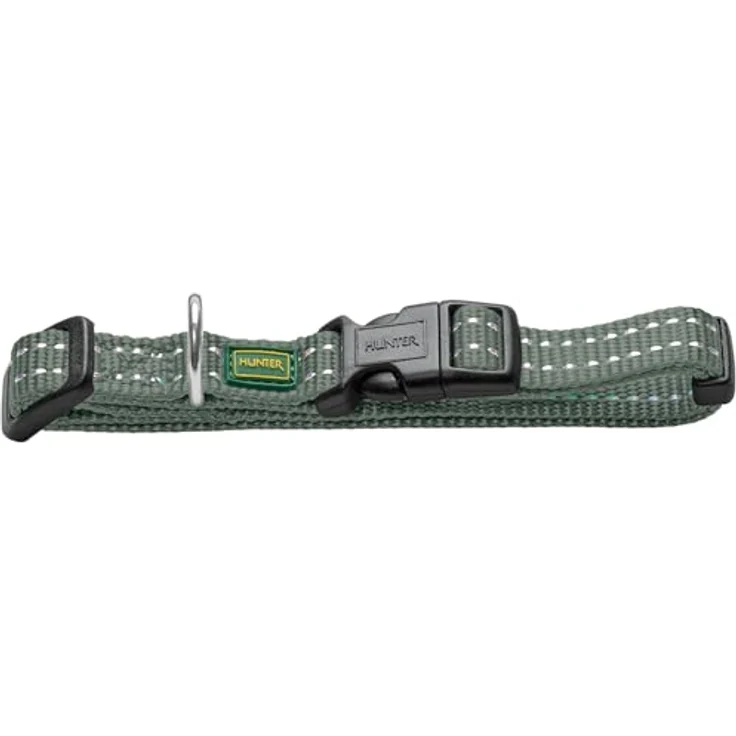 HUNTER Halsung Tripoli Vario Basic, kleine Nylon-Halsung mit Klickverschluss, oliv, Größe XXS-XS (14-20 cm) – Bild 1