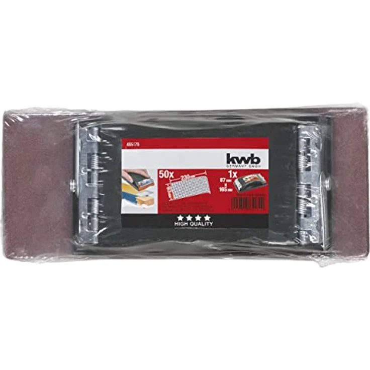 kwb Handschleifer-Set – 2-tlg. inkl. Schleifklotz mit Klemmvorichtung und Schleifpapier 93 mm x 230 mm (50 Stk.) – Bild 2