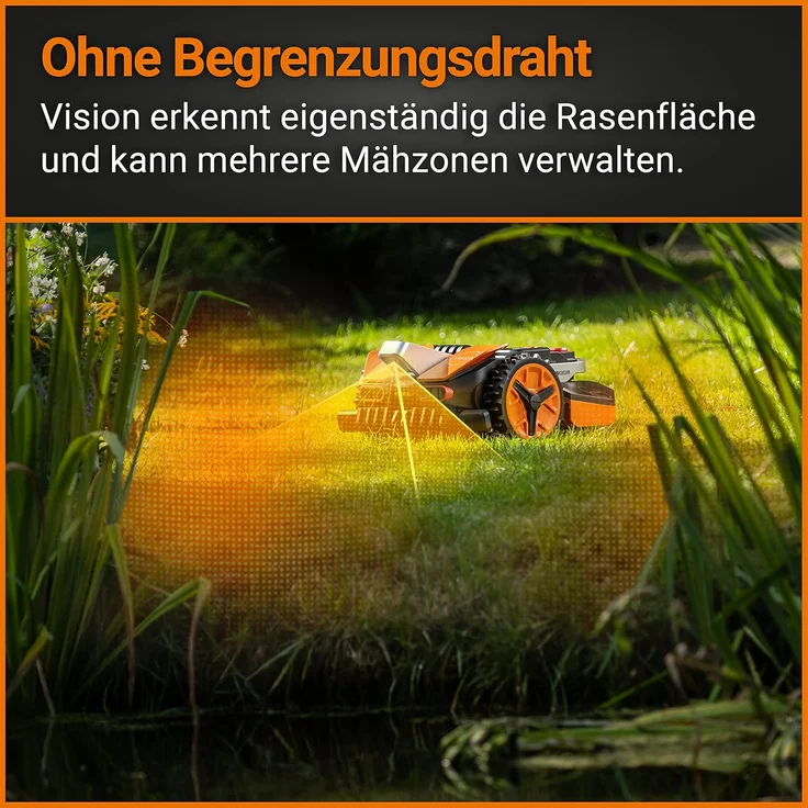 WORX Landroid Vision L1300 Mähroboter WR213E - für Gärten bis 1300qm - Keine Installation von Begrenzungskabeln – Bild 3