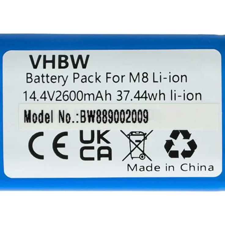 vhbw Akku kompatibel mit Proscenic M8 Pro, U6, M7 Max, Ultenic T10, M7 Pro, M6, M7 LDS, 2600 mAh, 14,4 V, Li-Ion, hochwertiger Wechsel-Akku für Saugroboter – Bild 5