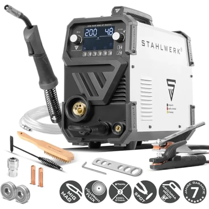 STAHLWERK MIG MAG 200 ST Digital Schweißgerät, 200 A, IGBT Technologie, kompaktes Design, 2-in-1 Kombigerät – Bild 2