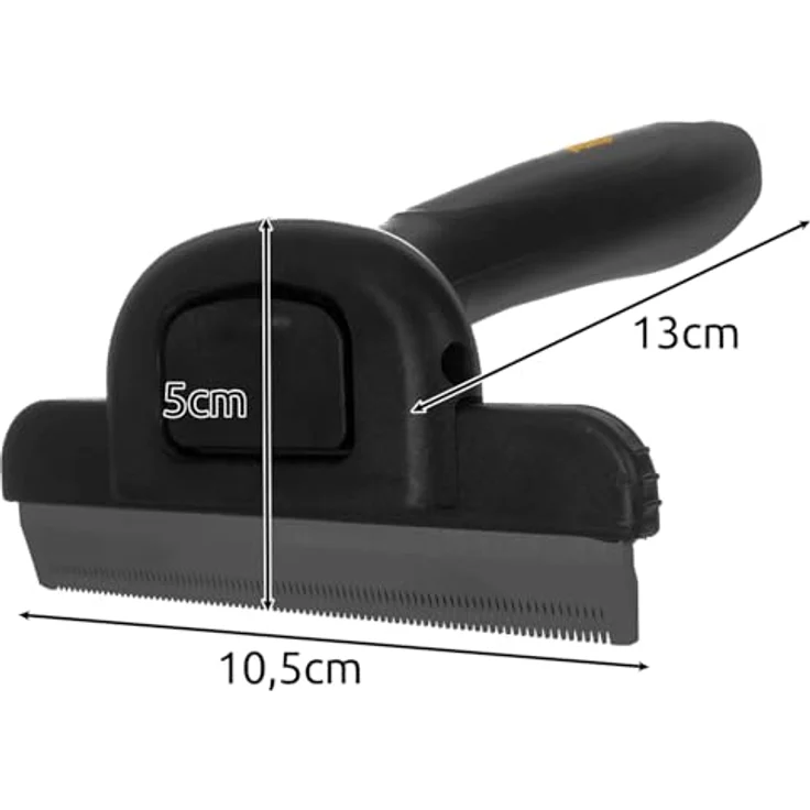 PURLOV Hundekamm Fein Stahlkamm zum Entfernen von Verwicklungen und Knoten für Hunde Katzen Kanninchen Metall 24261, Effektive Unterwolle-Entfernung, Edelstahlklinge, Ergonomisches Design, Schwarz – Bild 2