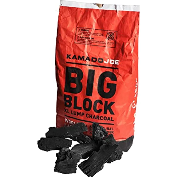 Kamado Joe XL 9.1kg Naturholzkohle, wiederverwendbar für BBQ und Grillen, bis zu 18 Stunden Lebensdauer, Schwarz