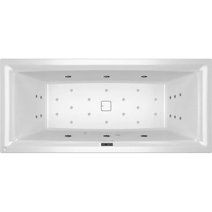 Riho Still Square Badewanne, rechteckig mit Fall, links, Bliss-System, einzubauen