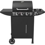 El Fuego® „San Francisco“ Gasgrill AY 5632, 3+1 Brenner aus Edelstahl, Gusseisen Grillrost, mit Thermometer und Seitenbrenner, inkl. Gasschlauch und Druckminderer