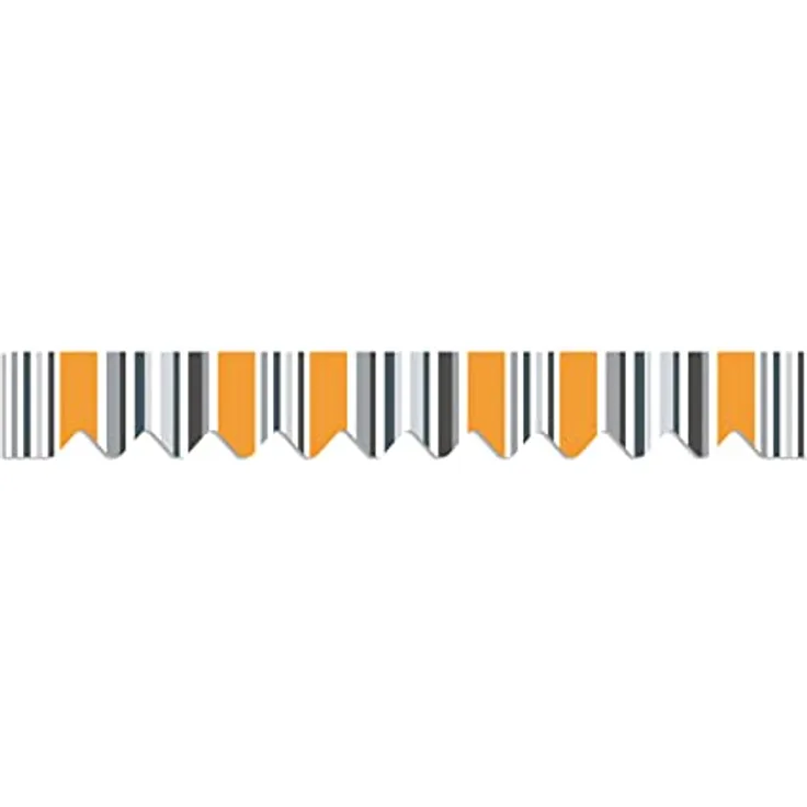 home Trends Volant Schabracke Markisenbespannung aus Polyester, wasserdicht, UV 60+, 287 x 18 cm, orange-weiß-blau-schwarz Streifen, 3m