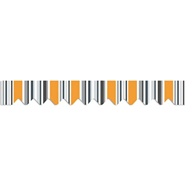 home Trends Volant Schabracke Markisenbespannung aus Polyester, wasserdicht, UV 60+, 287 x 18 cm, orange-weiß-blau-schwarz Streifen, 3m – Bild 1