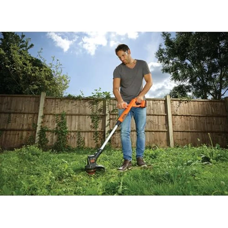 Black+Decker Rasentrimmer (18V 1,5Ah, 25 cm Schnittbreite, AFS Reflex Fadenverlängerung, für kleine und mittlere Gärten, inkl. Akku und Ladegerät) ST1823 – Bild 3