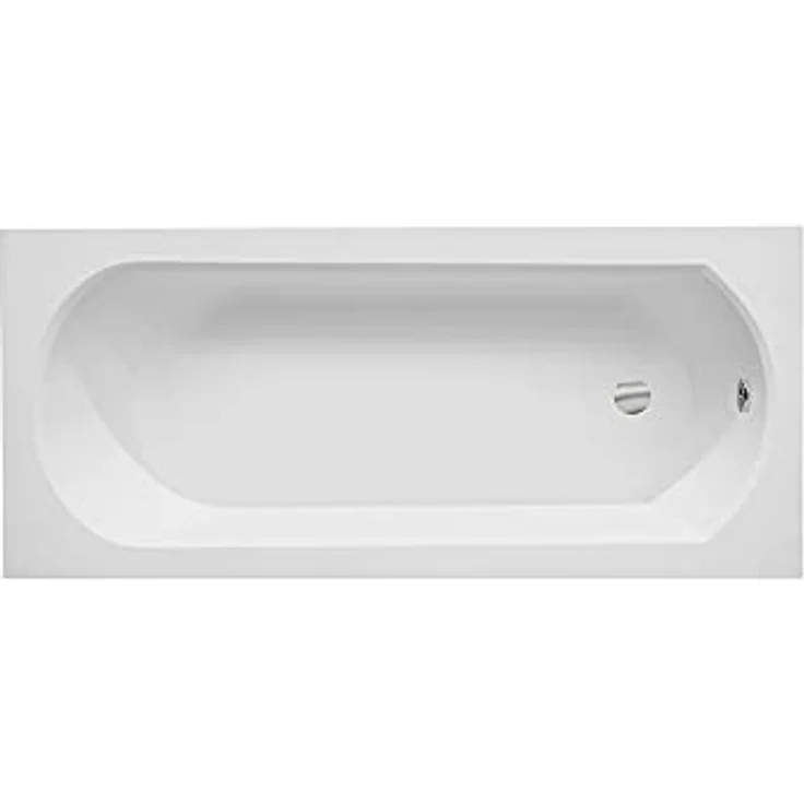 Besco BADLAND INTRICA Badewanne 170x75 cm, Rechteckige Acryl Wanne mit Weiß Acrylschürze, Füßen und Chrom Automatik Ablaufgarnitur, Made in EU 4in1 – Bild 2