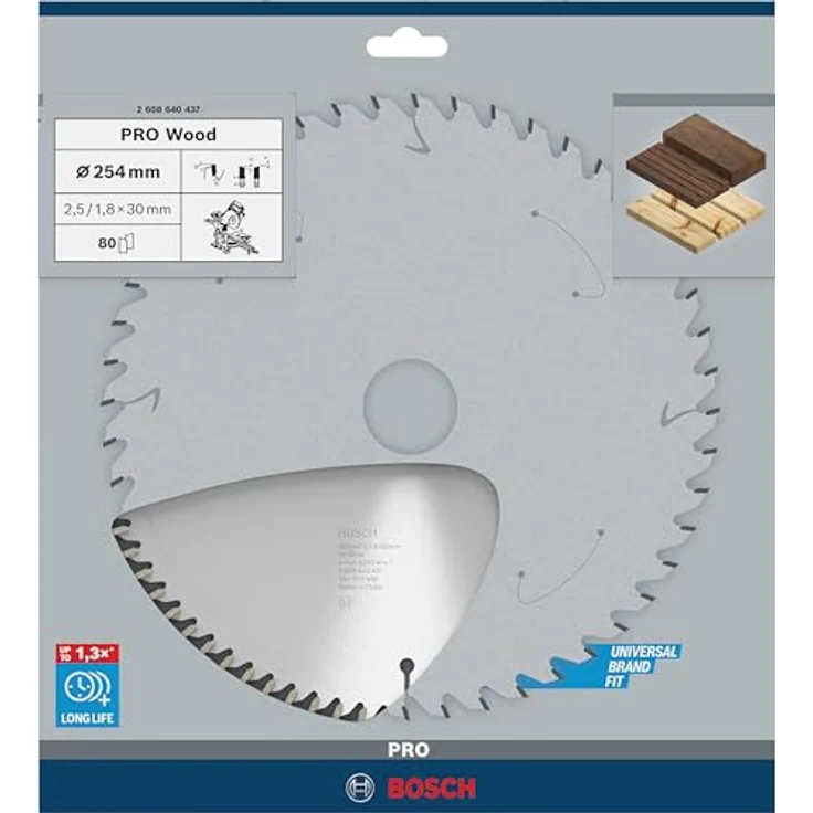 Bosch Professional Kreissägeblatt Optiline Wood (für Holz, 254 x 30 x 2,5 mm, 80 Zähne, Zubehör Kreissäge) – Bild 2