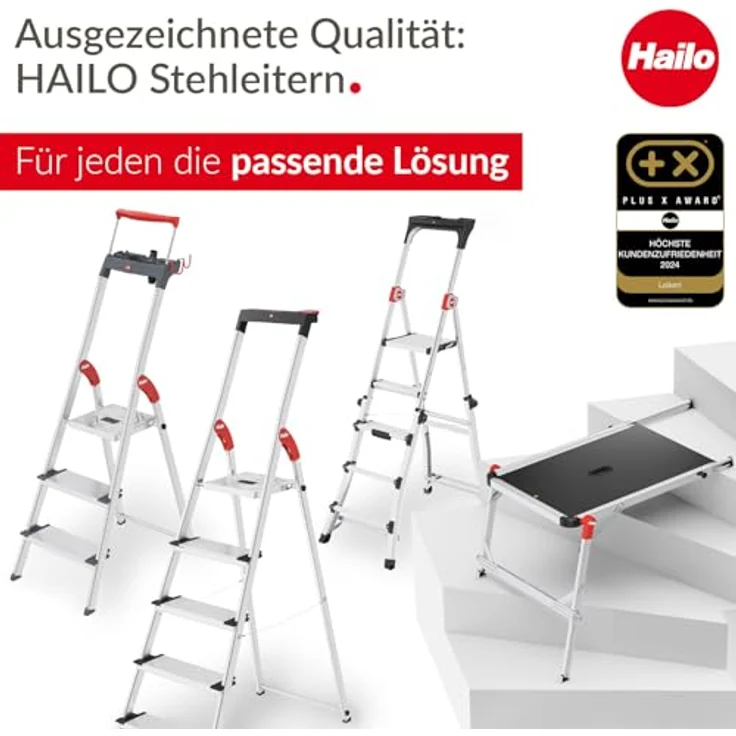 Hailo Aktions-Set Treppenpodest TP1 9940-001 L80 ComfortLine 4-stufig 8040-407 – Bild 7