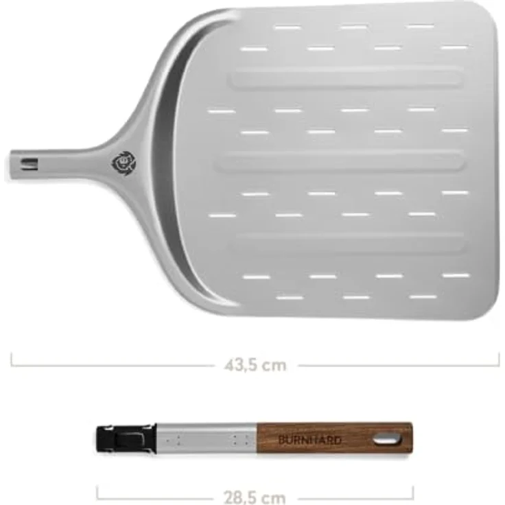 BURNHARD Gas-Pizzaofen TONY, 450 °C, 5,9 kW, Cordierit-Pizzastein 33 cm, inkl. Pizzaschieber & Abdeckhaube, Edelstahl-Ummantelung – Bild 3