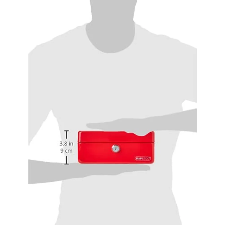 Rapesco SB0008R1 Geldkassette, 20cm, Rot – Bild 4