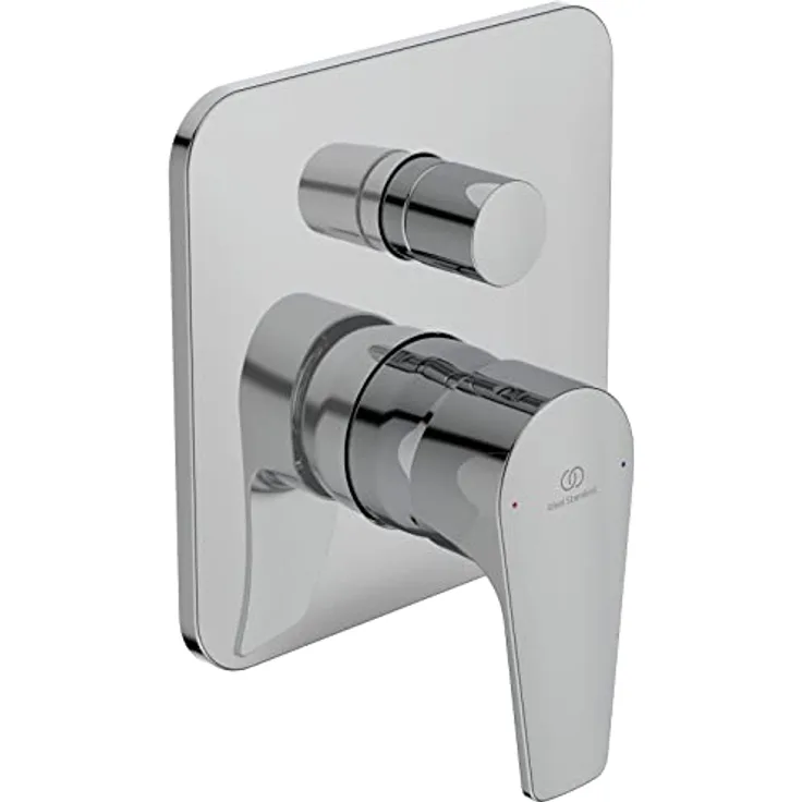 Ideal Standard Cerafine D Badearmatur, Unterputz Chrom mit energie- und wassersparendem Mechanismus, Heißwassertemperaturbegrenzer und leicht zu reinigender Oberfläche