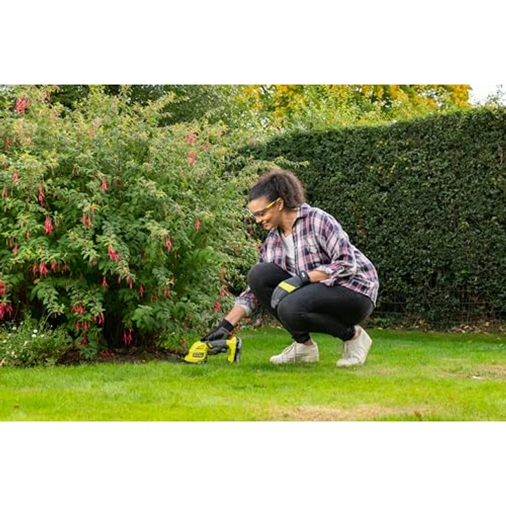 RYOBI 18 V ONE+ Akku-Gras- und Strauchschere RY18GSA-120T, inkl. 18 V 2,0 Ah Lithium+ Akku, Ladegerät und Tasche, mehrfarbig – Bild 5