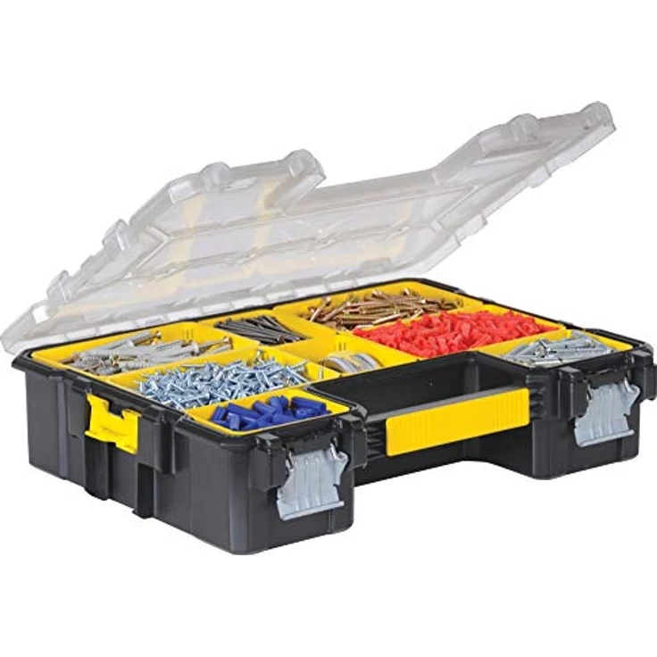 Stanley FatMax Profi-Organizer (44,6 x 11,6 x 35,7 cm, tiefe Fächer, stabiler Deckel, Metallverschlüsse, wasserdicht, herausnehmbare Boxen, extra Box für Kleinteile) 1-97-518 – Bild 10