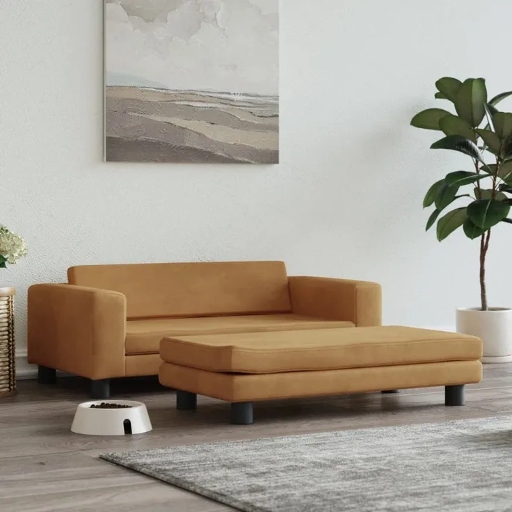 vidaXL Tierbett, Hundesofa mit Verlängerung, Braun