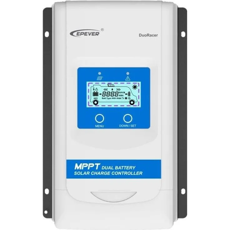 Epever DR3210N DuoRacer MPPT Laderegler für zwei Batterien, 12/24 VDC, 30 A, hohe MPPT-Effizienz über 99,5 %