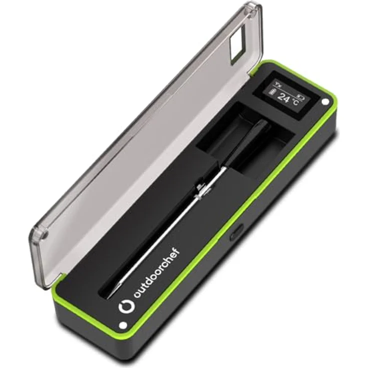 OUTDOORCHEF Easy Check Thermometer Single - Wireless Bluetooth Grillthermometer mit extra schmalem Fühler, 200 m Reichweite, Multifunktions-Dock, -10°C bis 300°C Messbereich – Bild 1