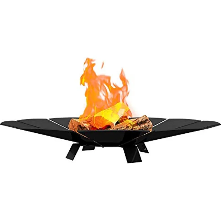Kratki Fire Sunny Gartenfeuerschale freistehend, rund, Gewicht 10,5 kg, Durchmesser B68,4 cm, Höhe H11,3 cm, aus robustem, hitzebeständigem Stahl hergestellt