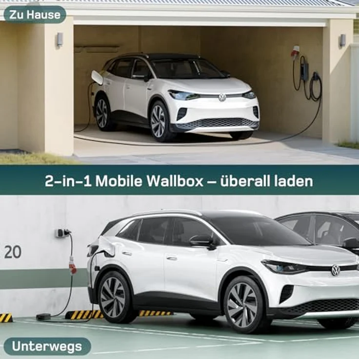 dé 11kW Portable Charger, tragbares EV-Ladegerät mit 7m Type 2 Kabel, App-Steuerung und einstellbarem Strom – Bild 3