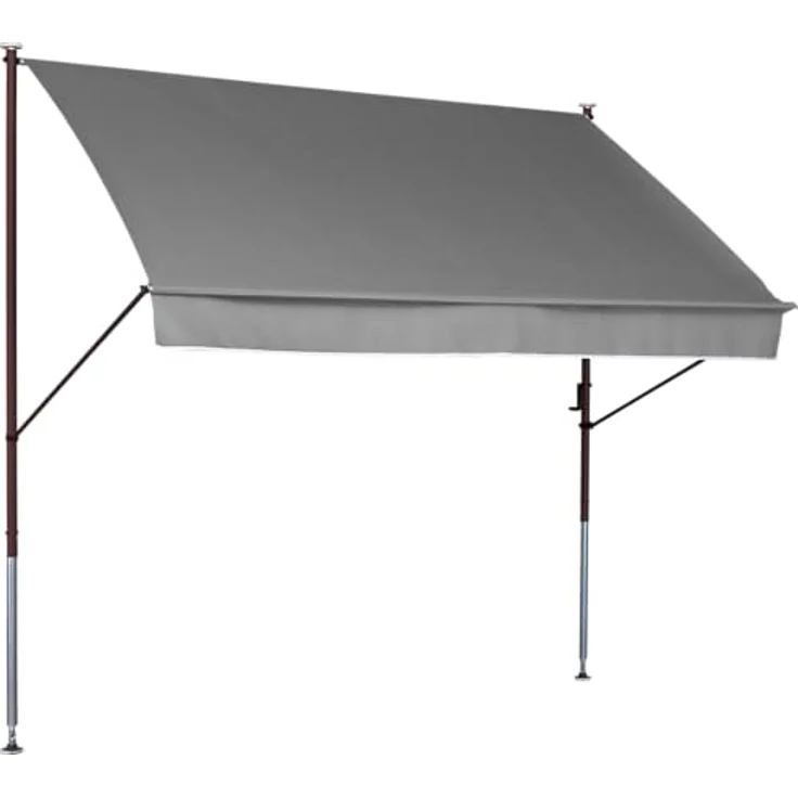Angerer Klemmmarkise Style, Handkurbel, UV-beständig, wasserabweisend, 200 cm, grau, einfache Montage ohne Bohren, Made in Germany – Bild 1