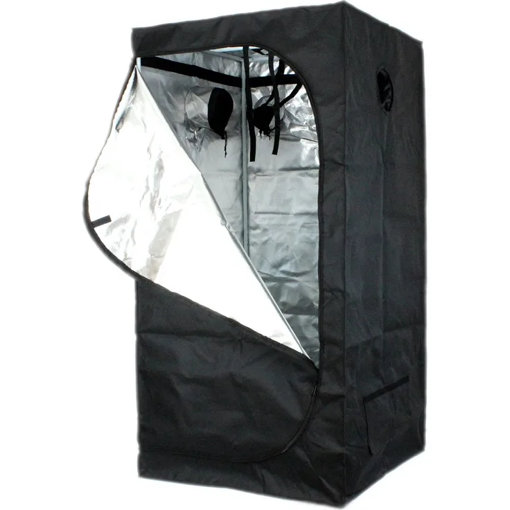 Hongyi Growbox 80x80x160 cm, Schwarz, Anzuchtzelt mit hoher Reflektivität, Growzelt mit stabilem Metallrahmen und Belüftungsklappen