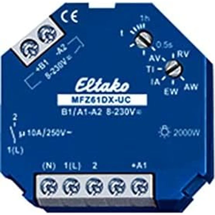 Eltako MFZ61DX-UC, Multifunktionsrelais 230V mit Zeitbereich 0.5s - 1h, 1 Schließer – Bild 1