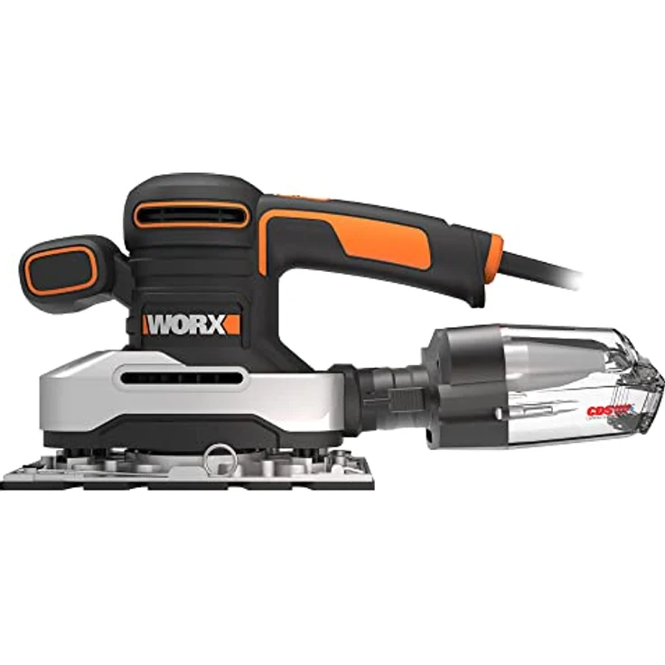 Worx WX642.1 Schwingschleifer Elektrisches Profi Schleifwerkzeug mit 270W Inkl. Schleifpapier & Koffer Größe: 187 x 90 cm – Bild 3