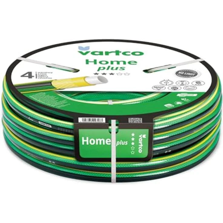 Vartco Home Plus 4-lagiger Flexibler Gartenschlauch, Anti Twist, UV-beständig, 27 bar, 3/4", 30m – Bild 1