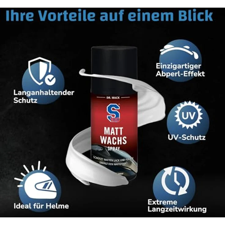 DR WACK S100 Matt-Wachs Spray 250 ml Auto-Reinigungsmittel - Erhält den Matteffekt, langanhaltender Schutz – Bild 3