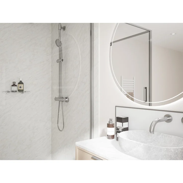 Wetwall Elite Wandpaneel Carrara Marble 60 x 242 cm, wasserdicht mit Nut & Feder, fugenlose Wandverkleidung